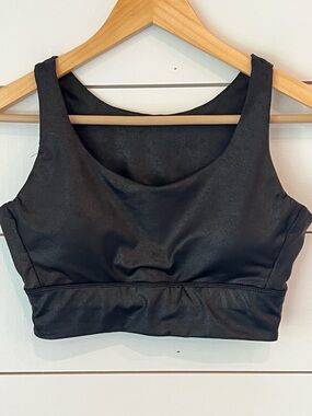 NWOT Black Leather look Cropped Tank Top Bralette